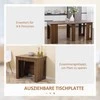 Homcom Transformuojamas valgomojo stalas, išplečiamas stalas - rudas 180 x 85 x 75 cm