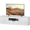 TV staliukas HOMCOM TV spintelė su 2 durelėmis, stalčiumi, 160 cm ilgio, televizoriams iki 65 colių, balta