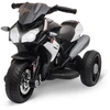 Vaikiškas elektrinis motociklas HOMCOM, šviesos ir garsai, 3 km/h, įkraunamas, plastikas ir metalas, juoda/balta
