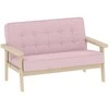 Vaikiškas fotelis, vaikiška sofa su mediniu rėmu, aksominė išvaizda, minkštas, vaikams nuo 3 iki 15 metų, Rožinė