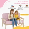 Vaikiškas fotelis, vaikiška sofa su mediniu rėmu, pliušo optika, paminkštintas, vaikams nuo 3-15 metų, rožinė