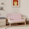 Vaikiškas fotelis, vaikiška sofa su mediniu rėmu, pliušo optika, paminkštintas, vaikams nuo 3-15 metų, rožinė