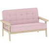 Vaikiškas fotelis, vaikiška sofa su mediniu rėmu, aksominė išvaizda, minkštas, vaikams nuo 3 iki 15 metų, Rožinė