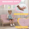 Vaikiškas fotelis, vaikiška sofa su mediniu rėmu, pliušo optika, paminkštintas, vaikams nuo 3-15 metų, rožinė