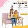 Vaikiškas fotelis, vaikiška sofa su mediniu rėmu, pliušo optika, paminkštintas, vaikams nuo 3-15 metų, rožinė