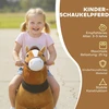 Vaikiškas žaislinis arkliukas, medžiaginis apmušalas, tvirtas rėmas, švelnūs ratukai, supamasis arkliukas, 3-5 metų vaikams, tamsiai ruda