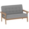 Vaikų fotelis, vaikiška sofa su mediniu rėmu, aksominė išvaizda, apmušta, vaikams nuo 3 iki 15 metų, pilka