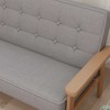 Vaikų fotelis, vaikiška sofa su mediniu rėmu, aksominė išvaizda, apmušta, vaikams nuo 3 iki 15 metų, pilka