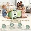 Vaikų virtuvėlės žaidimų rinkinys, MDF, 15 priedų, spintelės, 40 cm, nuo 3 metų, žalias