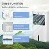 Ventiliatorius HOMCOM 3 in 1 mobilusis oro kondicionierius su drėkinimo vandens aušinimu 15L 60° svyruojantis oro kondicionierius 65W oro aušintuvas su 8 val. laikmačiu, nuotolinio valdymo pultas, naudingas plotas 20 ㎡ Balta 32 x 37 x 69 cm