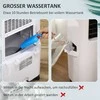 Ventiliatorius HOMCOM 3 in 1 mobilusis oro kondicionierius su drėkinimo vandens aušinimu 15L 60° svyruojantis oro kondicionierius 65W oro aušintuvas su 8 val. laikmačiu, nuotolinio valdymo pultas, naudingas plotas 20 ㎡ Balta 32 x 37 x 69 cm
