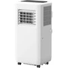 Ventiliatorius Mobilus oro kondicionierius HOMCOM 3 viename, oro vėsintuvas su vėsinimo, sausinimo ir ventiliatoriaus funkcijomis, ištraukimo žarna, 9000 BTU, automatinis, su nuotolinio valdymo pulteliu, laikmačiu, užraktu nuo vaikų, baltas