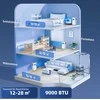 Ventiliatorius Mobilus oro kondicionierius HOMCOM 3 viename, oro vėsintuvas su vėsinimo, sausinimo ir ventiliatoriaus funkcijomis, ištraukimo žarna, 9000 BTU, automatinis, su nuotolinio valdymo pulteliu, laikmačiu, užraktu nuo vaikų, baltas