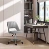 Vinsetto reguliuojamo aukščio darbo kėdė su ratukais, besisukanti 360°, kriauklės formos, porolonas, 49 x 60 x 79-91 cm, pilka