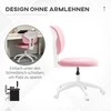 Vinsetto Ergonomiška darbo kėdė, reguliuojamo aukščio kompiuterio kėdė be porankių, pasukama kėdė, aksomas, rožinė