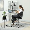 Vinsetto biuro kėdė, ergonomiška darbo kėdė su reguliuojamu kojų atrama, reguliuojamo aukščio kompiuterio kėdė su tinkliniu apmušalu, biuro kėdė, pasukama kėdė, juoda