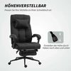 Vinsetto biuro kėdė ergonomiška rašomojo stalo kėdė su atlošimo funkcija, galvos atrama, porankiais, reguliuojamo aukščio pasukama kėdė su pakoju, lino imitacija, juoda