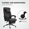 Vinsetto biuro kėdė ergonomiška rašomojo stalo kėdė su atlošimo funkcija, galvos atrama, porankiais, reguliuojamo aukščio pasukama kėdė su pakoju, lino imitacija, juoda