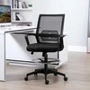 Vinsetto ergonominė biuro kėdė su reguliuojamu pėdų žiedu, juosmens atrama, reguliuojamo aukščio tinkline kėde, supimosi funkcija, kompiuterio kėdė, juoda