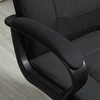 Vinsetto biuro kėdė, kompiuterio kėdė su supimosi funkcija, galvos atrama, ergonomiška, sukiojama, reguliuojamo aukščio, lino tekstūros, juoda, 62 x 62 x 110-119 cm