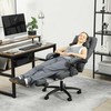 Vinsetto biuro kėdė su masažo funkcija, ergonomiška rašomojo stalo kėdė su gulima funkcija, galvos atrama su USB sąsaja, reguliuojamo aukščio, pasukama vadovo kėdė su lino išvaizda, tamsiai pilka