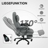 Vinsetto biuro kėdė su masažo funkcija, ergonomiška rašomojo stalo kėdė su gulima funkcija, galvos atrama su USB sąsaja, reguliuojamo aukščio, pasukama vadovo kėdė su lino išvaizda, tamsiai pilka
