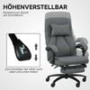 Vinsetto biuro kėdė su masažo funkcija, ergonomiška rašomojo stalo kėdė su gulima funkcija, galvos atrama su USB sąsaja, reguliuojamo aukščio, pasukama vadovo kėdė su lino išvaizda, tamsiai pilka