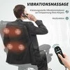 Vinsetto biuro kėdė su vibraciniu masažu, ergonomiška vadovo kėdė su juosmens šildytuvu, atlošimo funkcija, kojų atrama, reguliuojamo aukščio rašomojo stalo kėdė, pasukama kėdė su šonine kišene, juoda