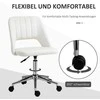 Vinsetto biuro kėdė, pasukama kėdė, darbo kėdė, reguliuojamo aukščio, sukama 360°, šukutės formos, su siūlių dizainu, kreminė balta, 49x54x79-91 cm