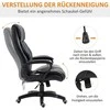 Vinsetto masažinė kėdė, pasukama, reguliuojamo aukščio ergonomiška žaidimų kėdė, kompiuterio kėdė, 6 vibracijos taškai, lino pojūtis, reguliuojama, juoda
