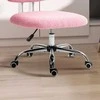 Vinsetto biuro kėdė, ergonomiška darbo kėdė, reguliuojamo aukščio kompiuterio kėdė be porankių, besisukanti kėdė, aksominė, rožinė
