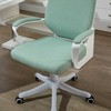 Vinsetto biuro kėdė su supimosi funkcija, ergonomiška nugaros atrama, paminkštinta sėdynė, 360° ratukai, poliesteris, žalia ir balta, 62x69x92-100 cm