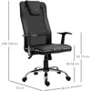 Vinsetto Ergonomiška pasukama biuro kėdė, reguliuojamo aukščio, PU oda, juoda, 66x73x108-118 cm