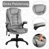 "Vinsetto" masažo kėdė, biuro kėdė, žaidimų kėdė, reguliuojamo aukščio vadovo kėdė, ergonomiška, PU ratukai, pilka, 67x74x107-116 cm