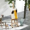 "Vinsetto" molbertas Stovintis buko medienos molbertas, sulankstomas, su ratukais, reguliuojamo aukščio drobės stovas