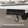 Vinsetto elektrinis reguliuojamo aukščio rašomasis stalas 140x70cm, kompiuterio stalas su 4 atminties nustatymais, ergonomiškas stovimas stalas su kabliuku ir apsauga nuo susidūrimo, baltas