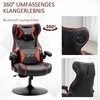 "Vinsetto" žaidimų kėdė su supimo funkcija, reguliuojamo aukščio, ergonomiška, garsiakalbis, juosmens ir kaklo atrama, odos imitacija