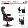 Vinsetto žaidimų kėdė, siūbavimo funkcija, reguliuojamas aukštis, ergonomiška, su garsiakalbiais, juosmens/kaklo atrama, dirbtinė oda
