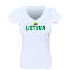 KS Moteriški Marškinėliai Lietuva Su Vyčiu Ant Nugaros (4 spalvos), Dydis: XL, Pasirinkite Spalvą: Geltona
