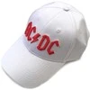 Rock AC/DC Raudona Logo Balta Kepurė