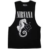 Rock Marškinėliai Be Rankovių Nirvana Seahorse &amp; Logo Mono, Dydis: L
