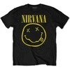 Rock Marškinėliai Nirvana Geltona Happy Face, Dydis: M