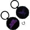 Rock Raktų Pakabukas Juodas Sabbath Wavy Logo &amp; Daemon Drum