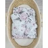 Bobono Patalynės komplektas kūdikiui su rožiniais bijūnais 75x100cm Newborn