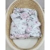 Bobono Patalynės komplektas kūdikiui su rožiniais bijūnais 75x100cm Newborn