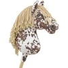 Super Hobby Horse Medinis žirgas su kotu – rudas leopardinis su smėlio spalvos karčiais