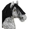 Super Hobby Horse Medinis žirgas su pilku margu kailiu ir juoda karčia