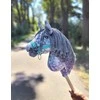 Super Hobby Horse Žirgas ant lazdelės vaikams, pilkas su pilka karčiu