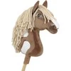 Super Hobby Horse Medinis žirgas su lazda – rudas, vakarietiško stiliaus