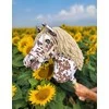 Super Hobby Horse Medinis žirgas su kotu – rudas leopardinis su smėlio spalvos karčiais